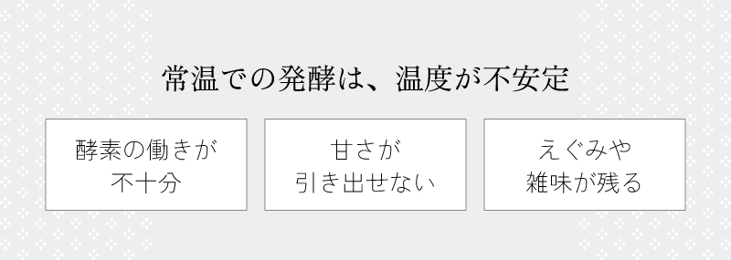 常温での発酵は、温度が不安定